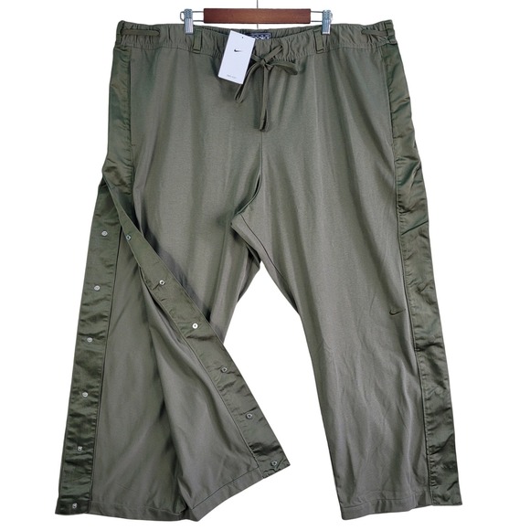 Nike Devin Booker Basketball Snap Pants Mens Size 4XL Olive Green Engineered NEW